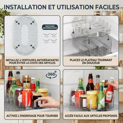 installation plateau tournant frigo ventouses antidérapantes stabilité