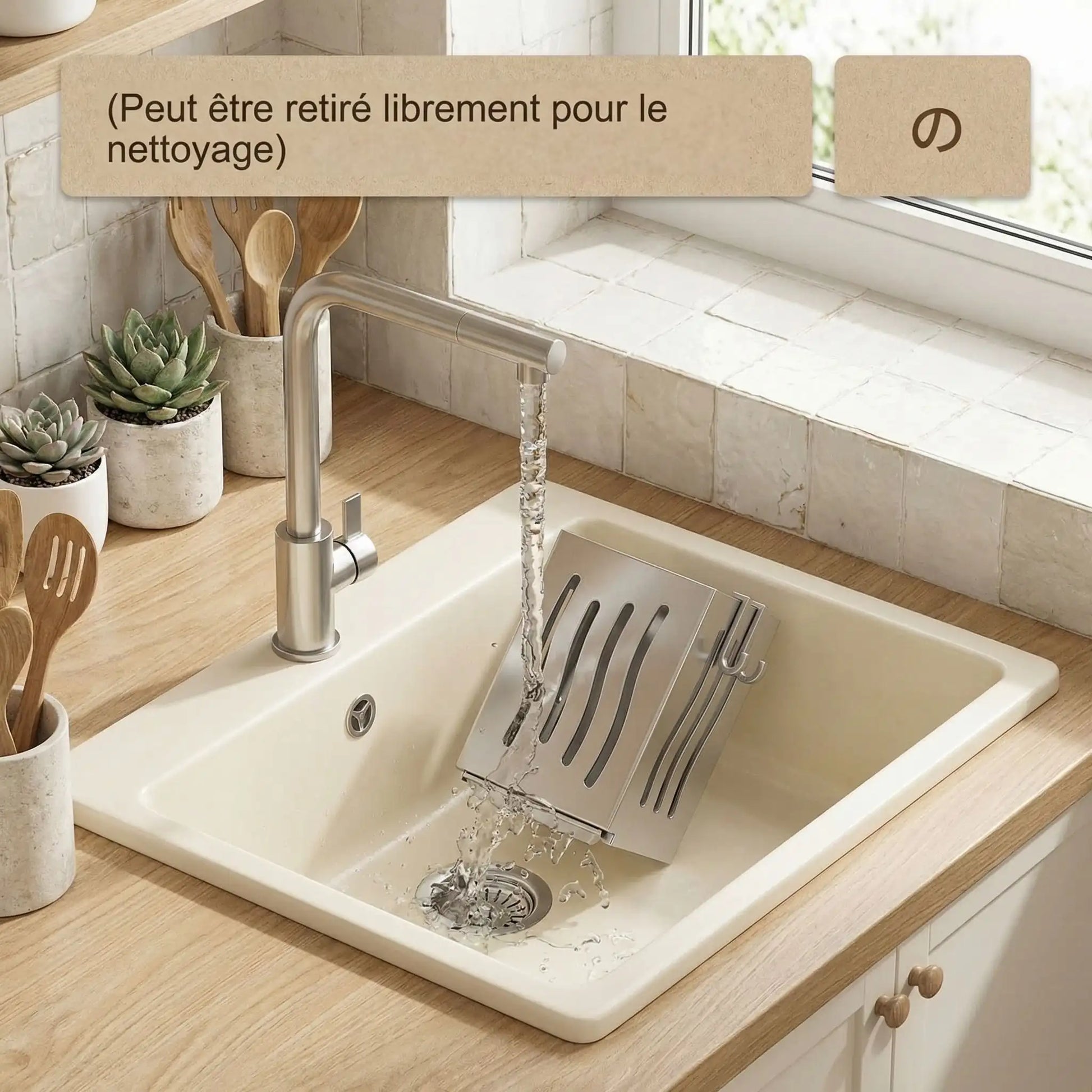 Porte-couverts mural disponible en plusieurs couleurs – noir gris blanc cuisine