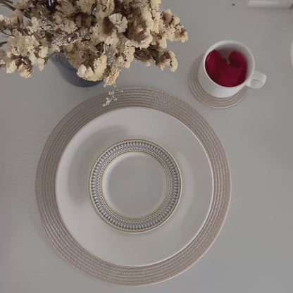Set de table | Élégant Noir Bleu Gris Cuisine