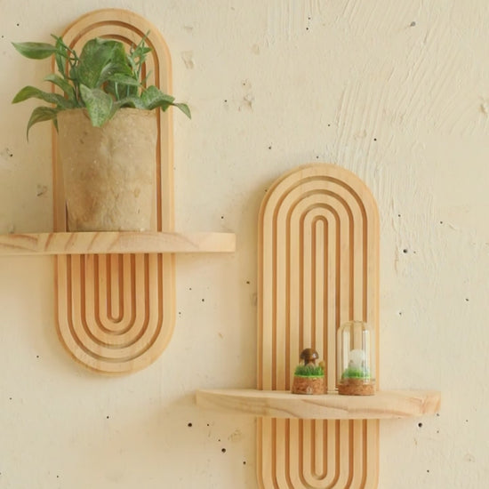 etagere murale bois boheme installation et decoration murale entree maison