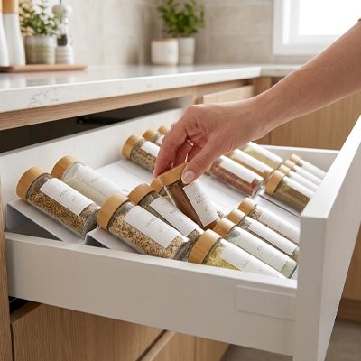 Rangement epices tiroirs