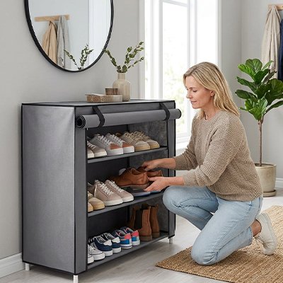 étagère chaussures 30 paires modulable entrée MinimalisteLab