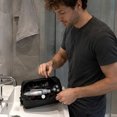 trousse de toilette homme pratique voyage salle de bain MinimalisteLab