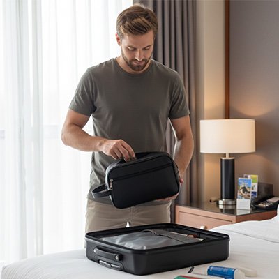 trousse de toilette homme voyage pratique rangement MinimalisteLab