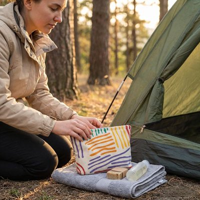 trousse de toilette compact voyage vue de face MinimalisteLab