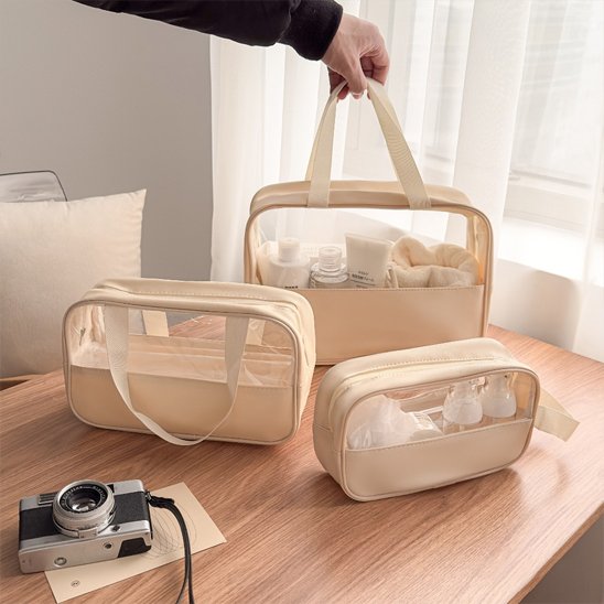 trousse de toilette voyage compact set 3 pcs contexte voyage MinimalisteLab