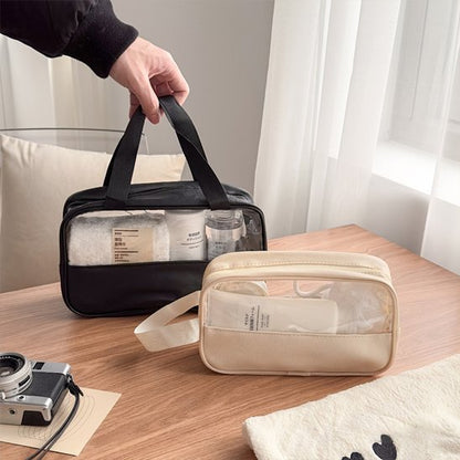 trousse de toilette voyage compact set 3 pcs posée lavabo MinimalisteLab