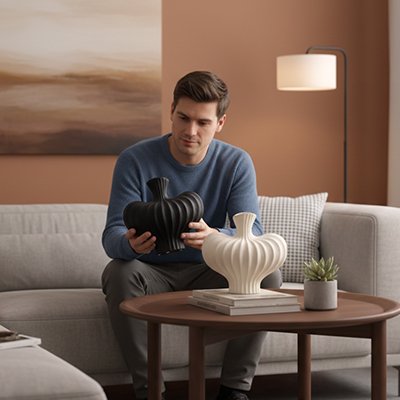 vase élégant coloré contexte maison MinimalisteLab